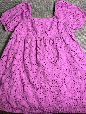 Time and Tru Purple Eyelet Puff-Sleeve Dress Size XXL